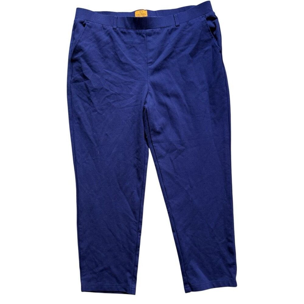 Women’s Mary Crafts Solid Navy Blue Pull On Cropped Capris Dress Pants - Sz 16